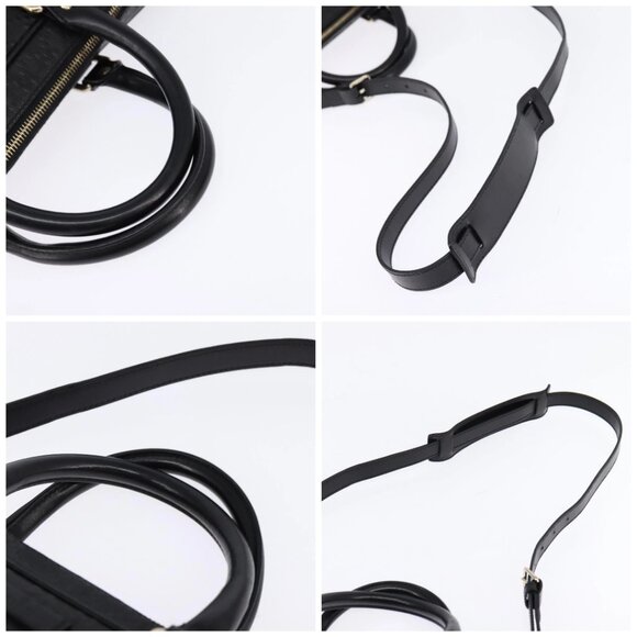 GUCCI Diamante Hand Bag Leather 2way Black Gold 344357 Auth 135065 - Picture 15 of 16